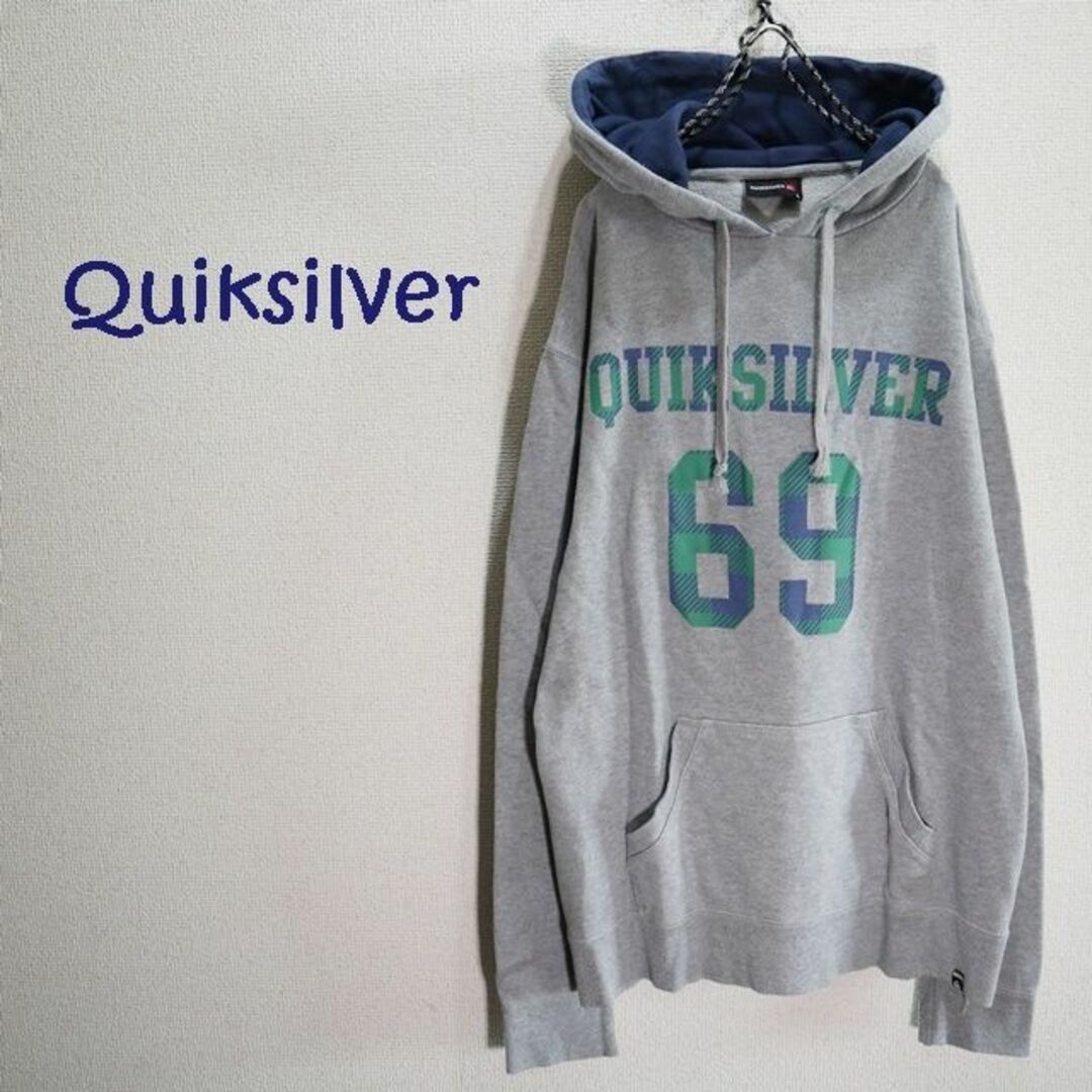 QUIKSILVER(クイックシルバー)のQuiksilver　ロゴプリントスウェットパーカー　フーディ メンズのトップス(スウェット)の商品写真