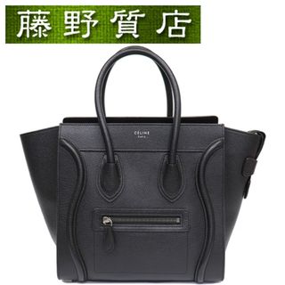 セリーヌ(celine)のセリーヌ CELINE ラゲージ マイクロショッパー トートバッグ レザー 黒 ブラック 167793DRU.38NO シルバー金具 8030(ハンドバッグ)