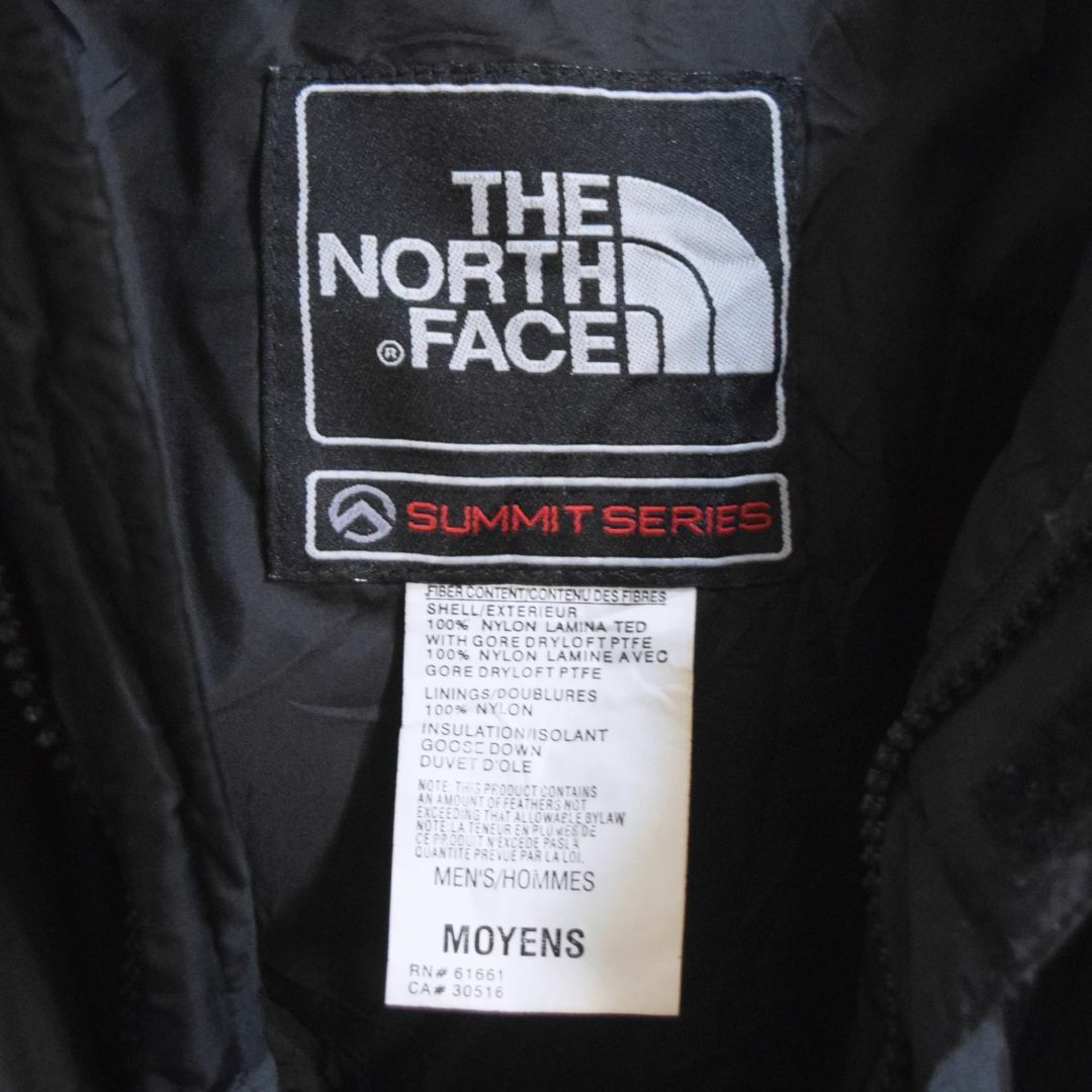 《ノースフェイス》刺繍ロゴ　ブラック　M相当　フード付き　ダウンジャケット