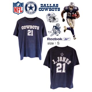 リーボック(Reebok)のNFL　カウボーイズ　ジョーンズ　21　Tシャツ　S　ネイビー　USA古着(Tシャツ/カットソー(半袖/袖なし))