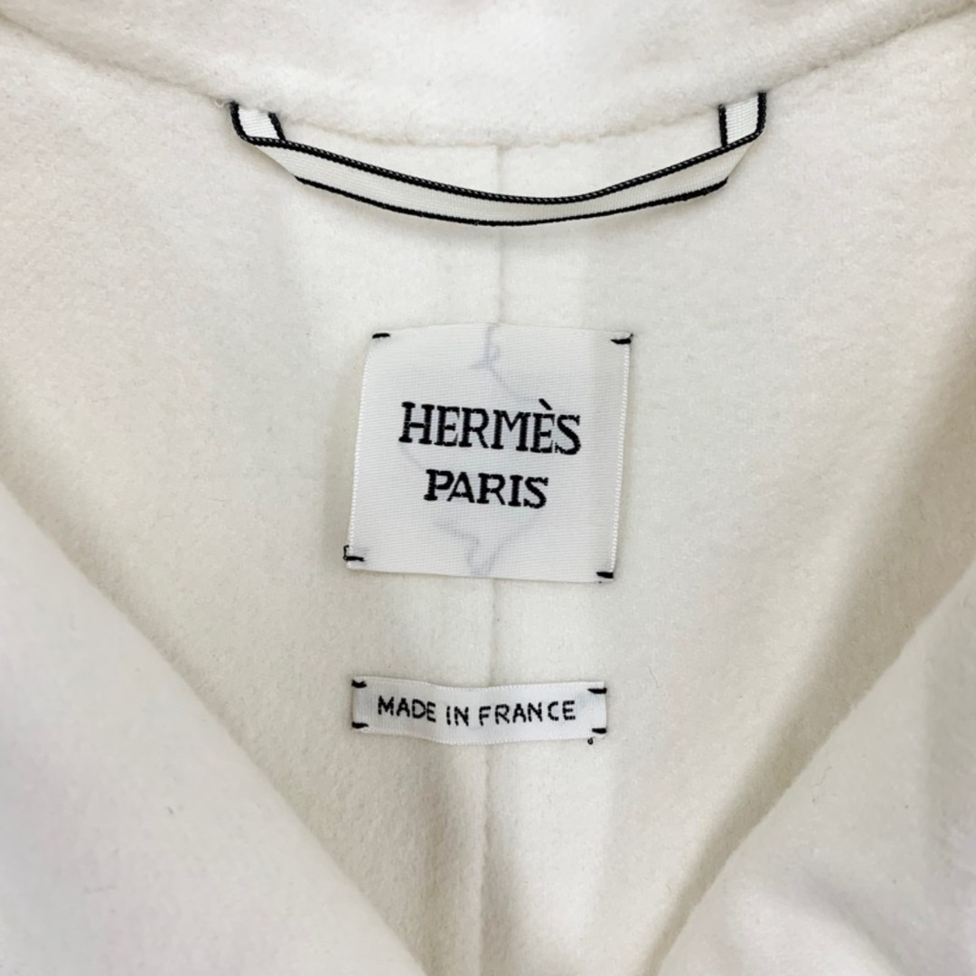 Hermes(エルメス)のエルメス HERMES アウター カシミア ホワイト シルバー 未使用 コート レディースのジャケット/アウター(ロングコート)の商品写真