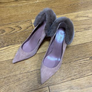 ツルバイマリコオイカワ(TSURU by Mariko Oikawa)のラビットファー　パンプス　美品(ハイヒール/パンプス)