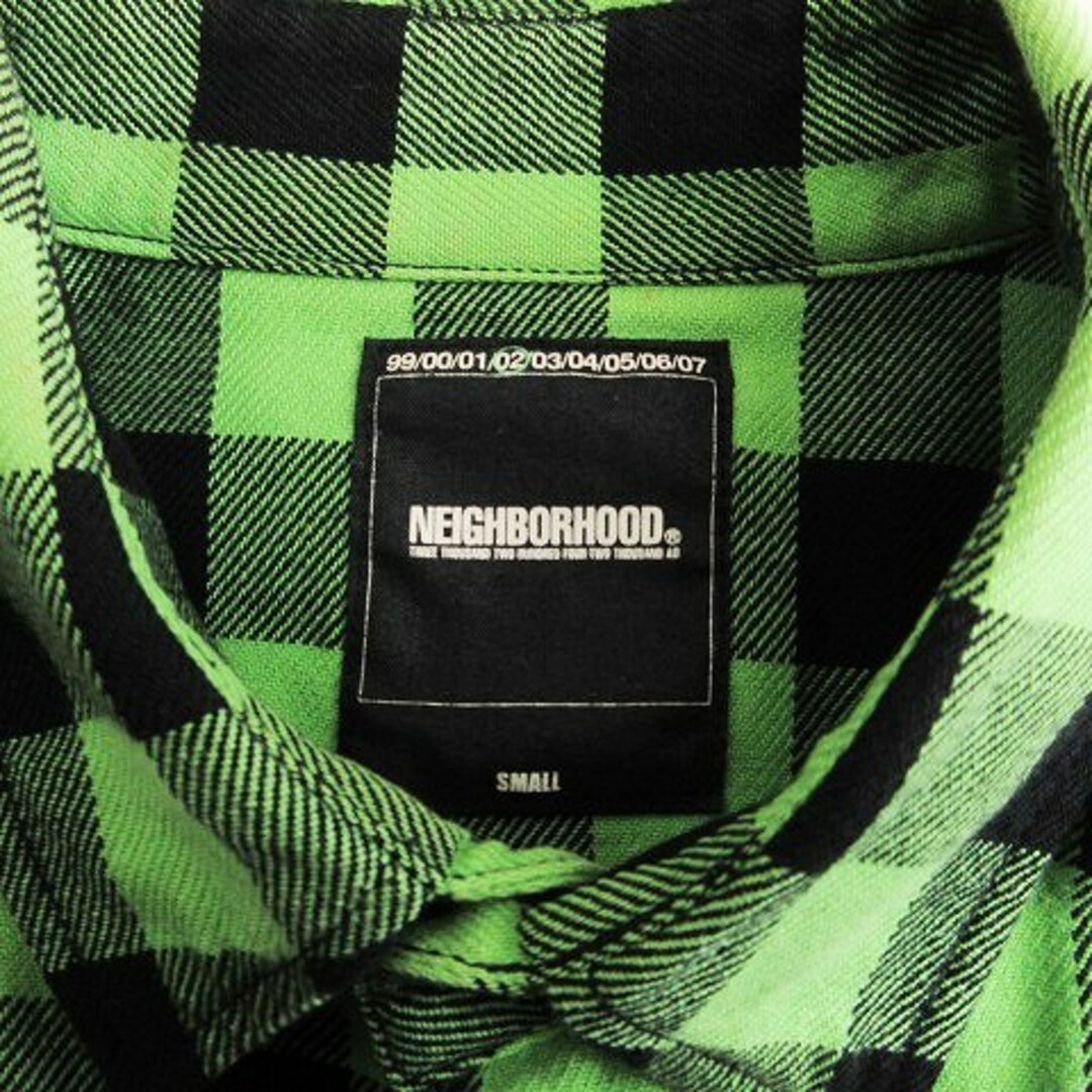 NEIGHBORHOOD(ネイバーフッド)のネイバーフッド ネルシャツ 長袖 ブロック チェック プリント 緑 S ■SM1 メンズのトップス(シャツ)の商品写真