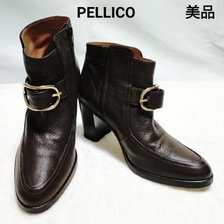 ペリーコサニー(PELLICO SUNNY)の【美品】 ペリーコサニー　PELLICO ショートブーツ サイドジップ 24(ブーツ)