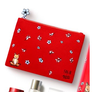 エスケーツー(SK-II)の新品　メゾンキツネ　SK-II ポーチ　赤　クリスマスコフレ(ポーチ)