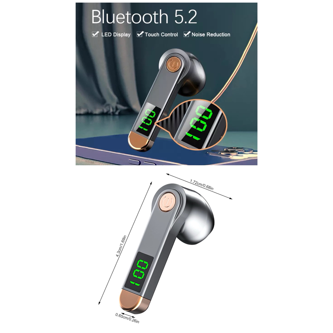 Bluetooth　5.2 イヤホン　ワイヤレスイヤホン  LED 画面 スマホ/家電/カメラのオーディオ機器(ヘッドフォン/イヤフォン)の商品写真