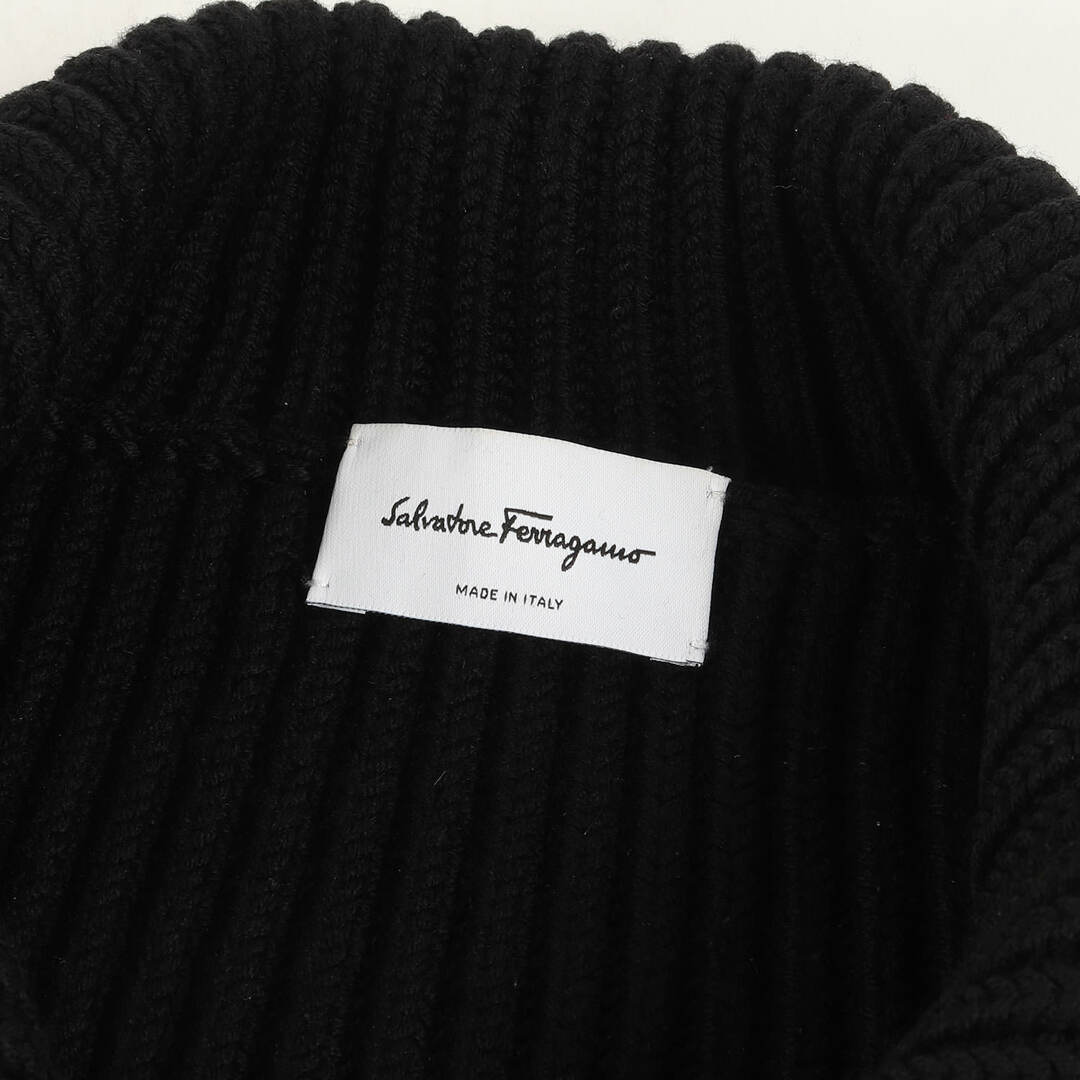 Salvatore Ferragamo(サルヴァトーレフェラガモ)の美品 Salvatore Ferragamo サルヴァトーレ フェラガモ ブルゾン サイズ:M 19AW ムートン 切替 ウール ミドルゲージ ダブルジップ ニット ブルゾン ブラック 黒 イタリア製 アウター ジャケット コート【メンズ】【中古】 メンズのトップス(ニット/セーター)の商品写真