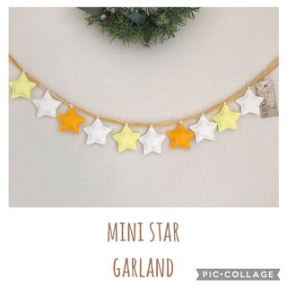 mini  イエロー♡星のガーランド  ★ ハンドメイド　誕生日　パーティ(ガーランド)