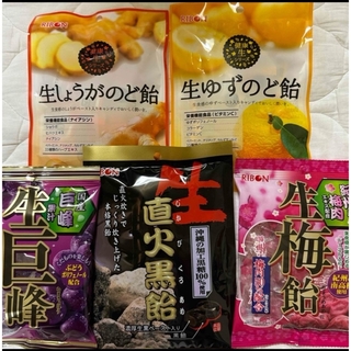 飴　５袋　キャンディー　生姜と柚子ののど飴　巨峰と梅の飴　沖縄黒糖飴　菓子　食品(菓子/デザート)