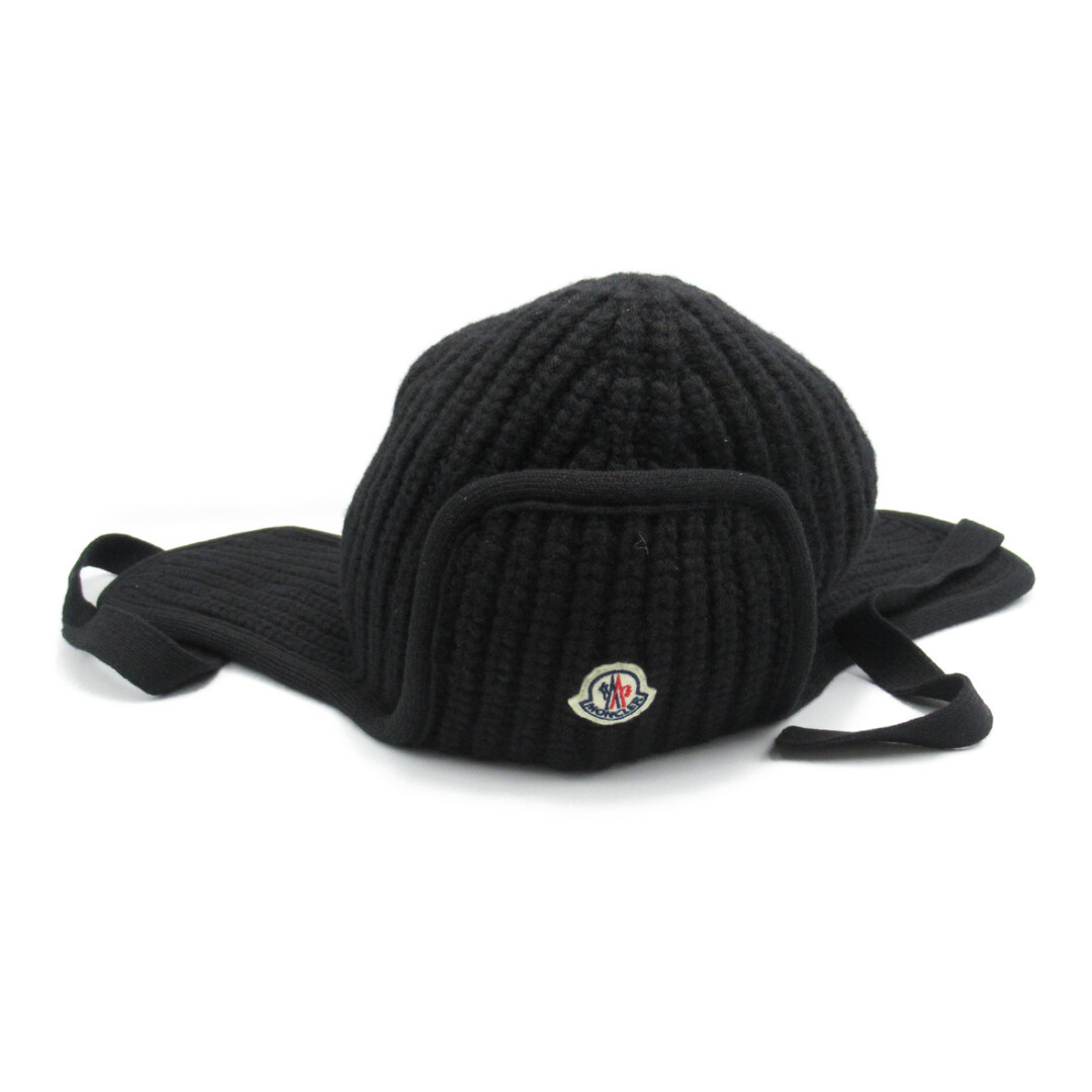 MONCLER(モンクレール)のモンクレール ロゴ入り リブ編み ニット帽 ニットキャップ レディースの帽子(ニット帽/ビーニー)の商品写真
