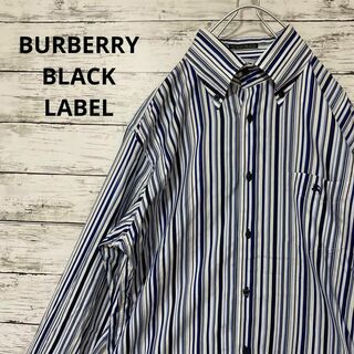バーバリーブラックレーベル(BURBERRY BLACK LABEL)のBURBERRY BLACK LABEL ストライプ柄シャツ ロゴ 刺繍(シャツ)