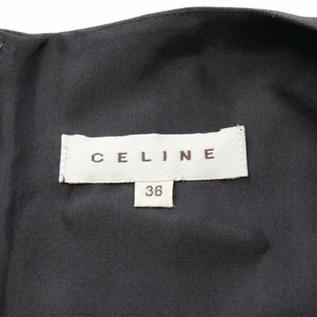 celine(セリーヌ)の ワンピース ノースリーブ ウール ダークグレー レディースのワンピース(ひざ丈ワンピース)の商品写真