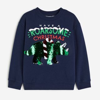 エイチアンドエム(H&M)の《新作》新品　クリスマス　恐竜　スウェット　トレーナー　110-115(ジャケット/上着)