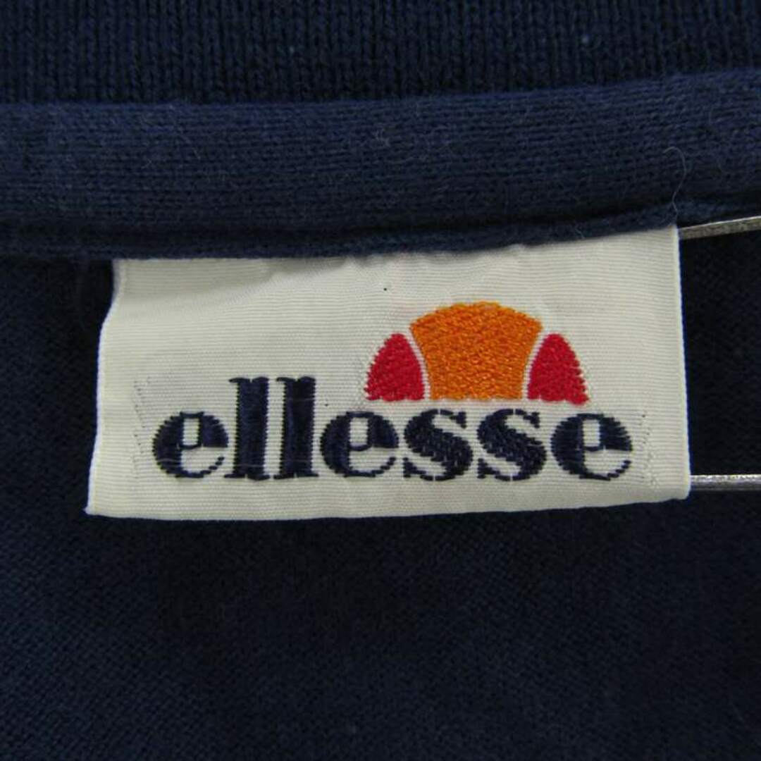 ellesse(エレッセ)のエレッセ 半袖ポロシャツ キーネック ゴルフウエア コットン レディース Lサイズ ネイビー ellesse レディースのトップス(ポロシャツ)の商品写真