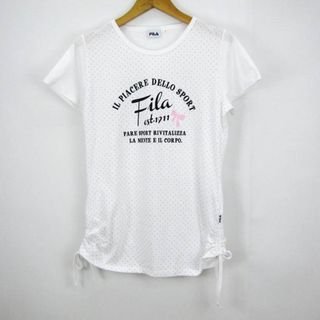 フィラ(FILA)のフィラ 半袖Tシャツ ドット柄 グラフィックT スポーツウエア レディース Mサイズ ホワイト FILA(Tシャツ(半袖/袖なし))