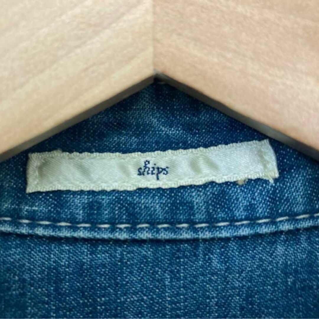 SHIPS(シップス)のships　シップス　デニムシャツ　長袖　メンズ　胸ポケット　日本製　綿100% メンズのトップス(シャツ)の商品写真
