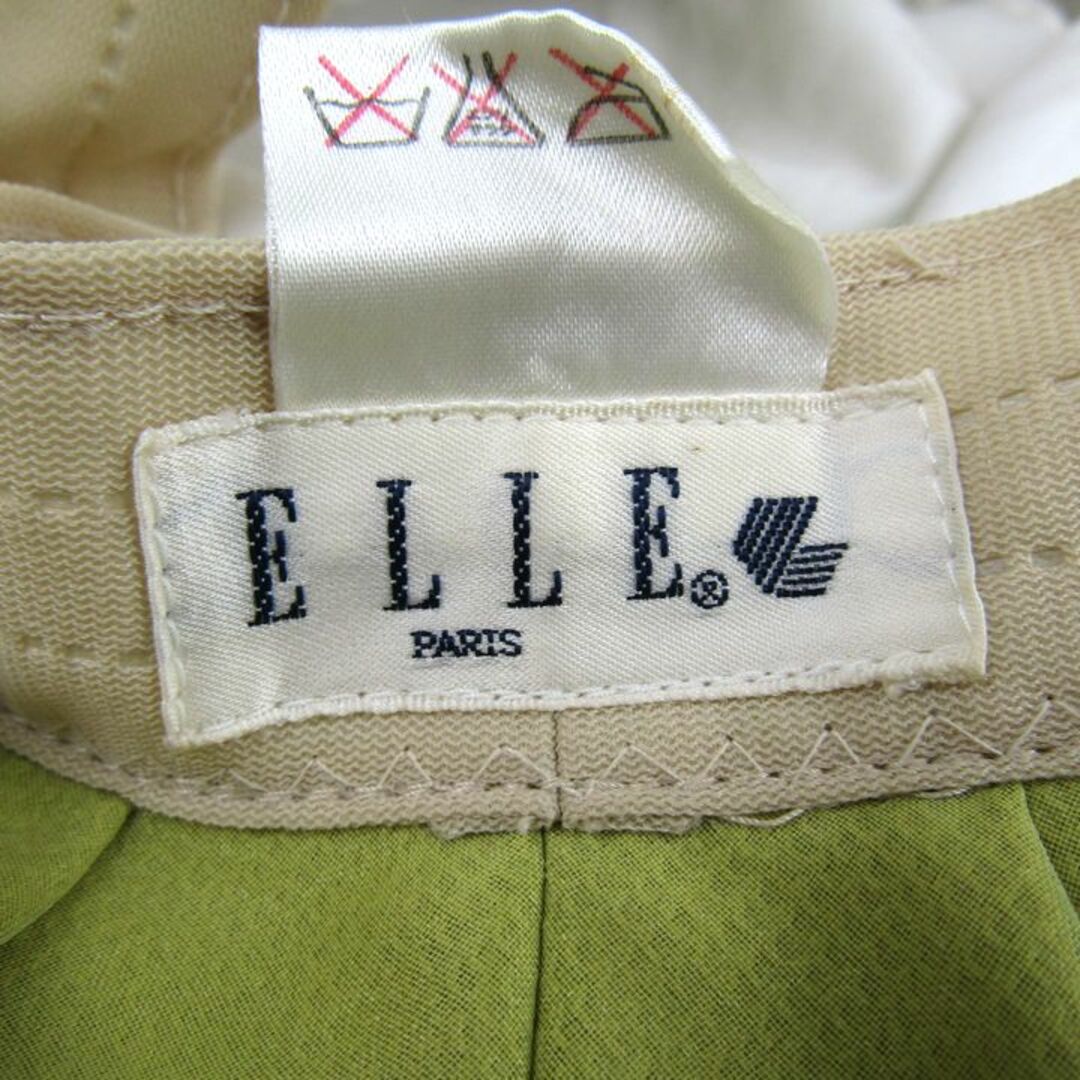 ELLE(エル)のエル ハット ロゴ つば広 日本製 ブランド 帽子 レディース グリーン ELLE レディースの帽子(ハット)の商品写真