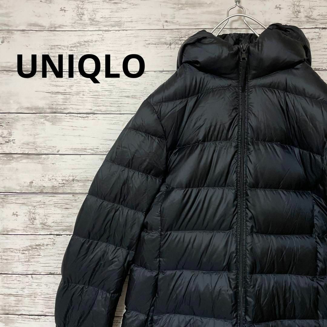 UNIQLO(ユニクロ)のUNIQLO ウルトラライトダウンフーデットコート ブラック ダウンコート 人気 レディースのジャケット/アウター(ダウンコート)の商品写真