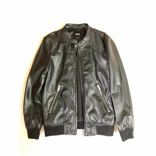 ザラ(ZARA)のZARA◆ジャケット/フェイクレザー/BLK【メンズウェア】ヨーロッパサイズＳ(レザージャケット)