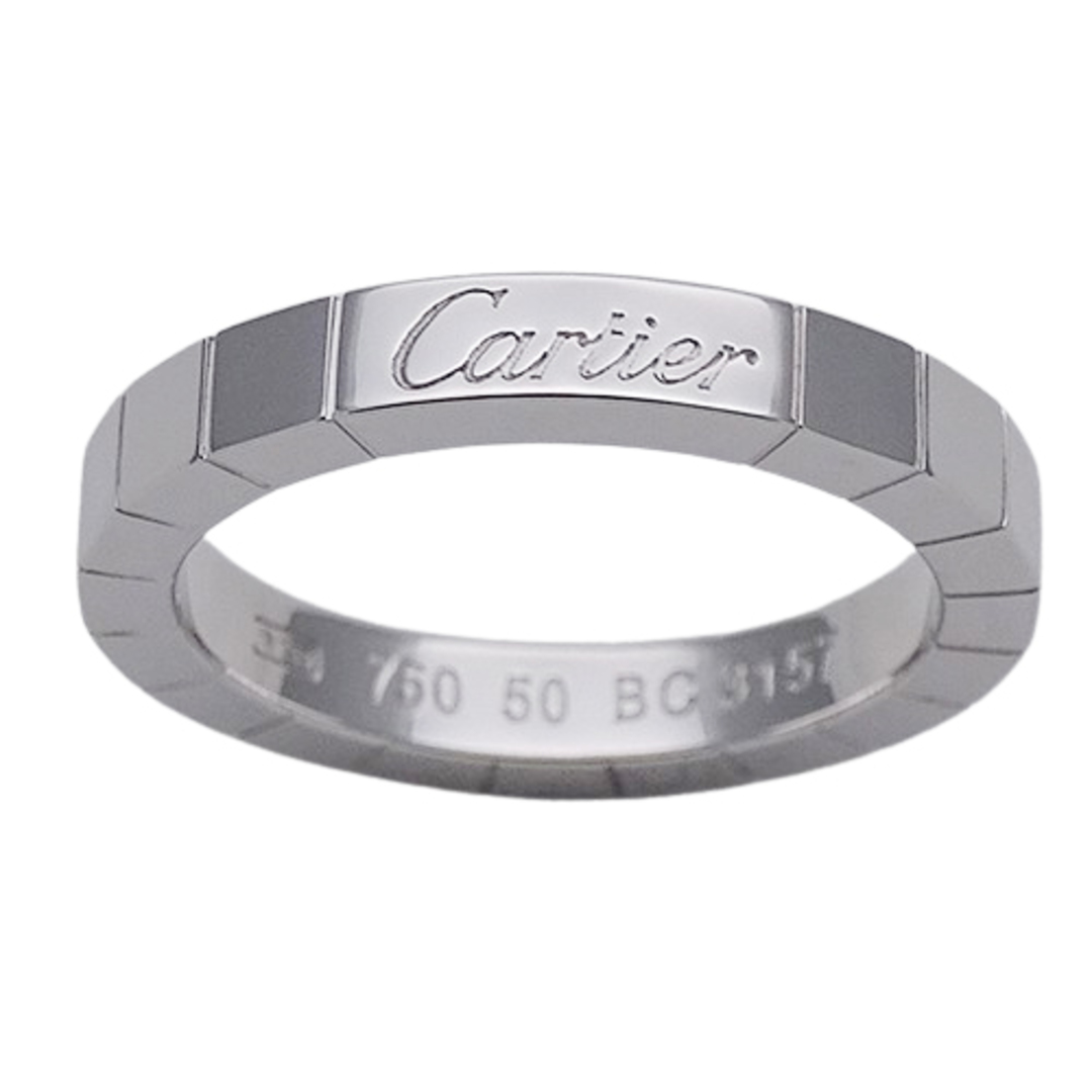 カルティエ Cartier リング レディース ブランド 指輪 750WG ラニエール ホワイトゴールド #49 約9号 シンプル ジュエリー 磨き済み