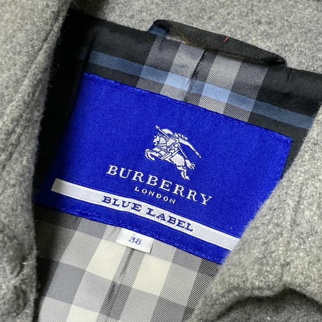 BURBERRY BLUE LABEL(バーバリーブルーレーベル)の高級★BURBERRY BLUE LABEL ロングコート Aライン アンゴラ昆 レディースのジャケット/アウター(ロングコート)の商品写真