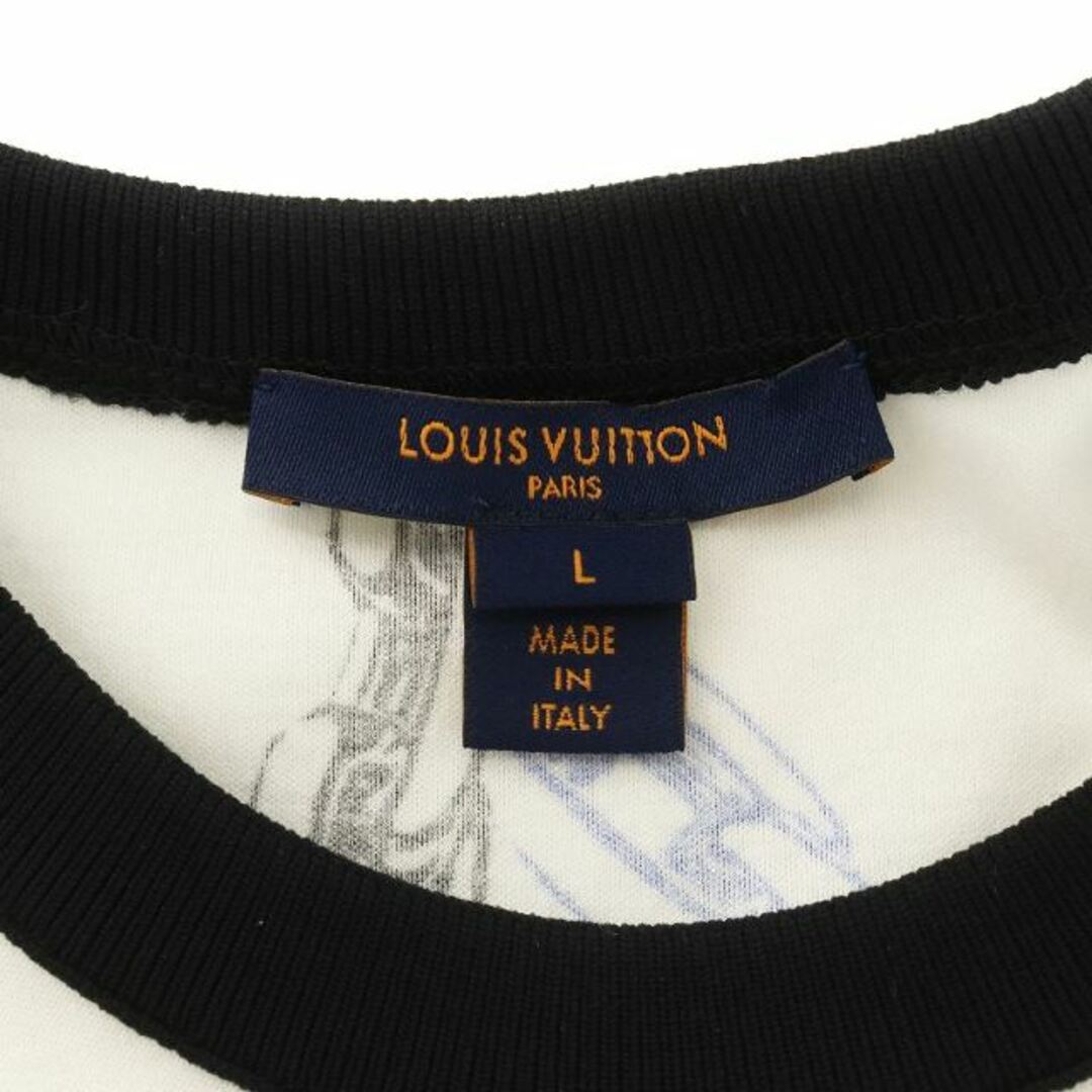 LOUIS VUITTON(ルイヴィトン)のルイヴィトン 21AW ワンピース チェーンモチーフ 総柄 半袖 ひざ丈 L 白 レディースのワンピース(ひざ丈ワンピース)の商品写真