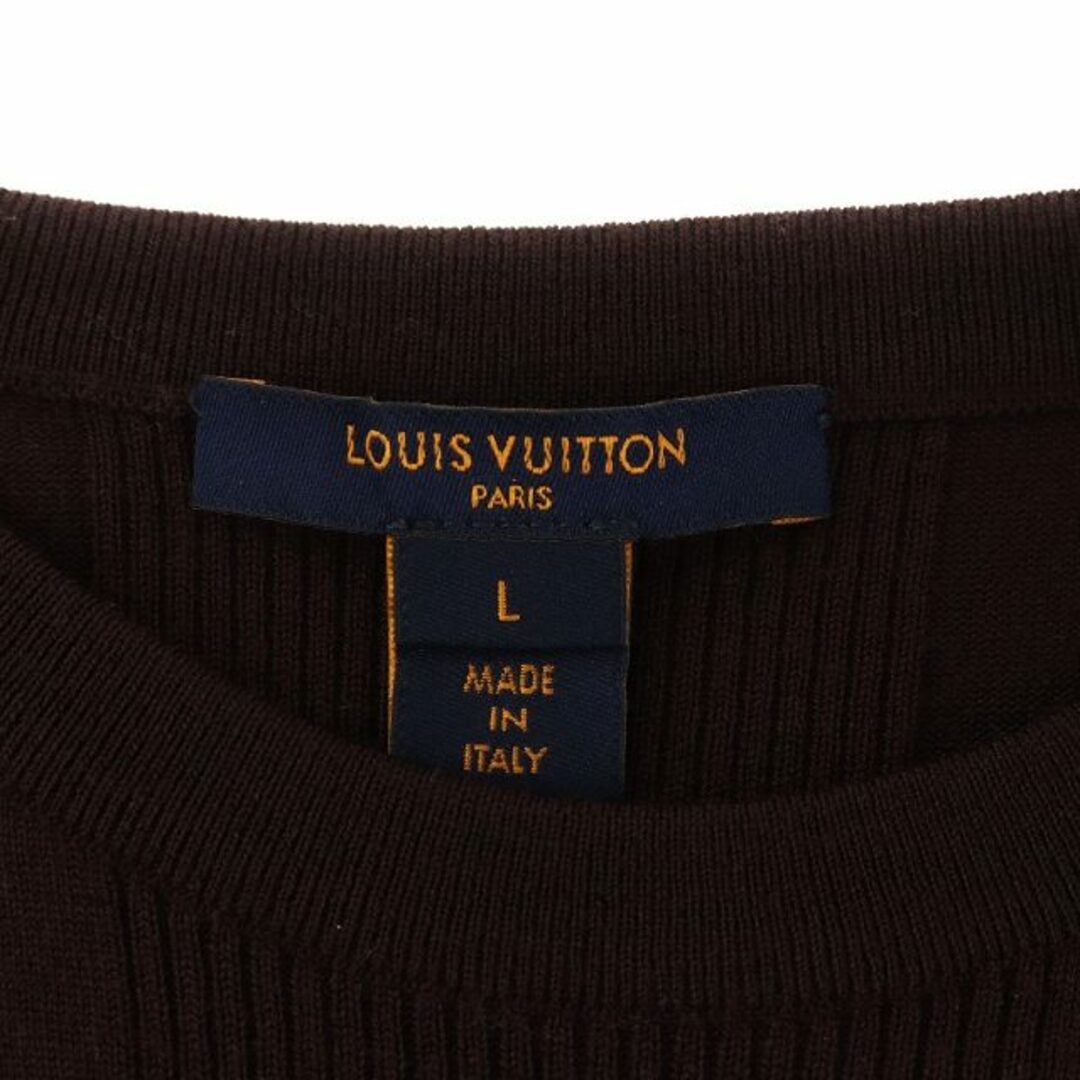 LOUIS VUITTON(ルイヴィトン)のルイヴィトン 18AW ニットワンピース 長袖 ひざ丈 L 茶 青 白 レディースのトップス(ニット/セーター)の商品写真