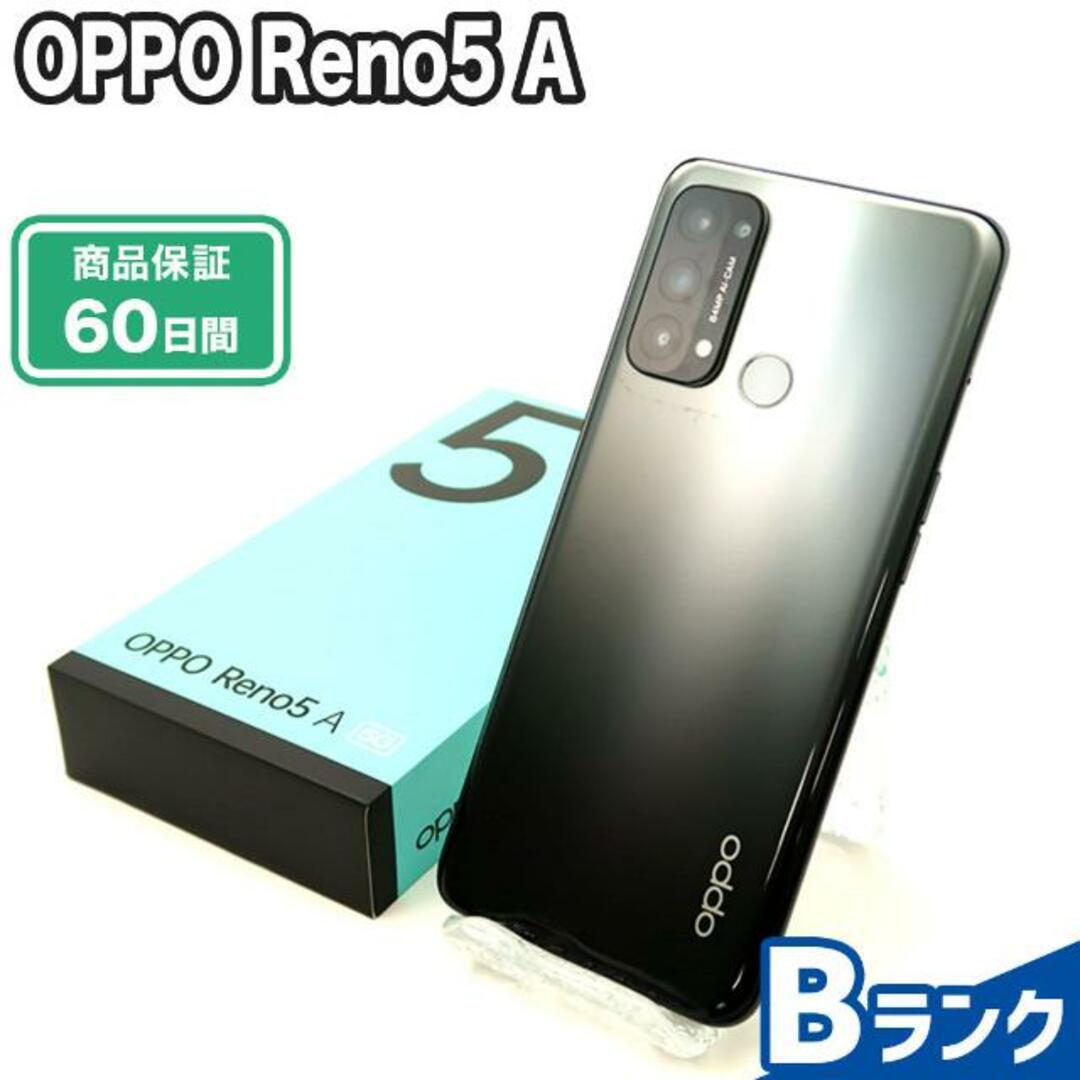 SIMロック解除済み OPPO Reno5 A A101OP 128GB シルバーブラック Y!mobile Bランク 本体【ReYuuストア】9425古物営業許可