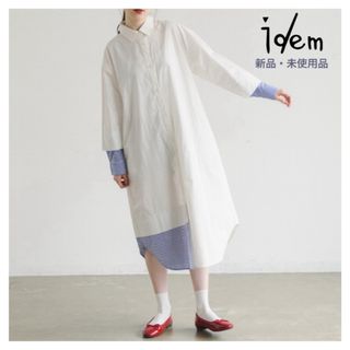 【通常¥8,800🔥】idem / ストライプレイヤードシャツワンピース(ロングワンピース/マキシワンピース)