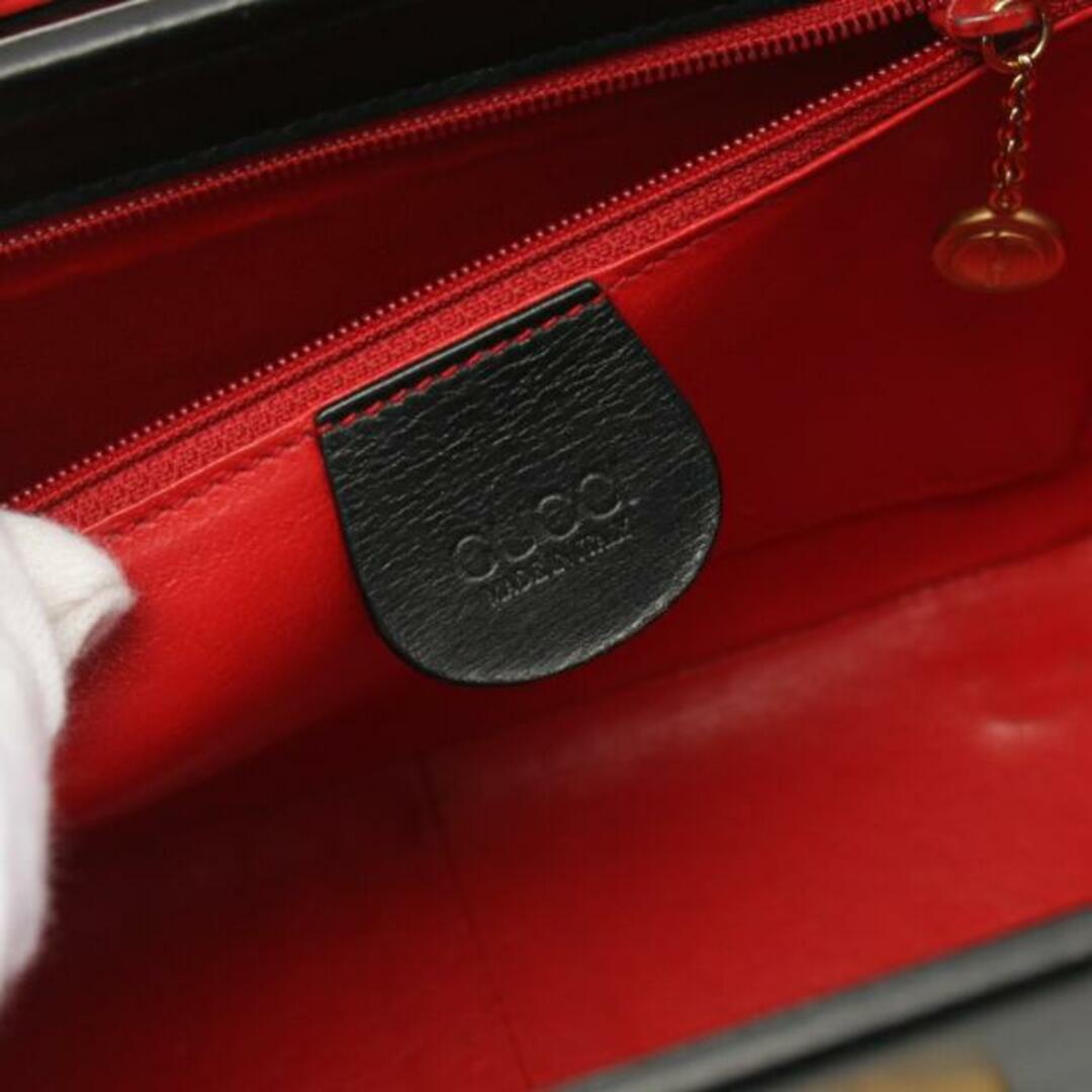 Gucci - オールドグッチ ハンドバッグ バニティバッグ レザー ブラック