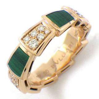 ブルガリ(BVLGARI)のブルガリ BVLGARI リング セルペンティ ヴァイパー 355022 マラカイト 30ポイント ダイヤモンド 0.34ct K18PG 10号 / #50 【中古】(リング(指輪))