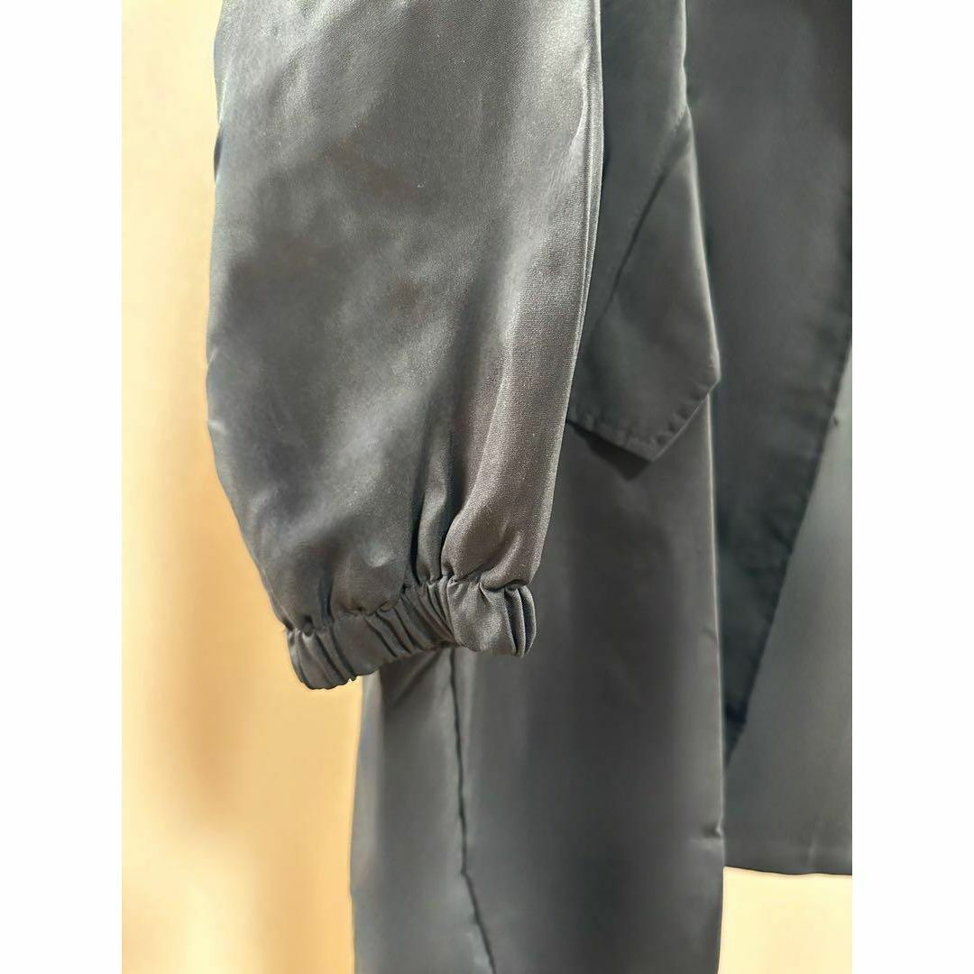 ブラック　ロングコート　秋　冬　コート　5L 大きいサイズ　フード付き　韓国 レディースのジャケット/アウター(ロングコート)の商品写真