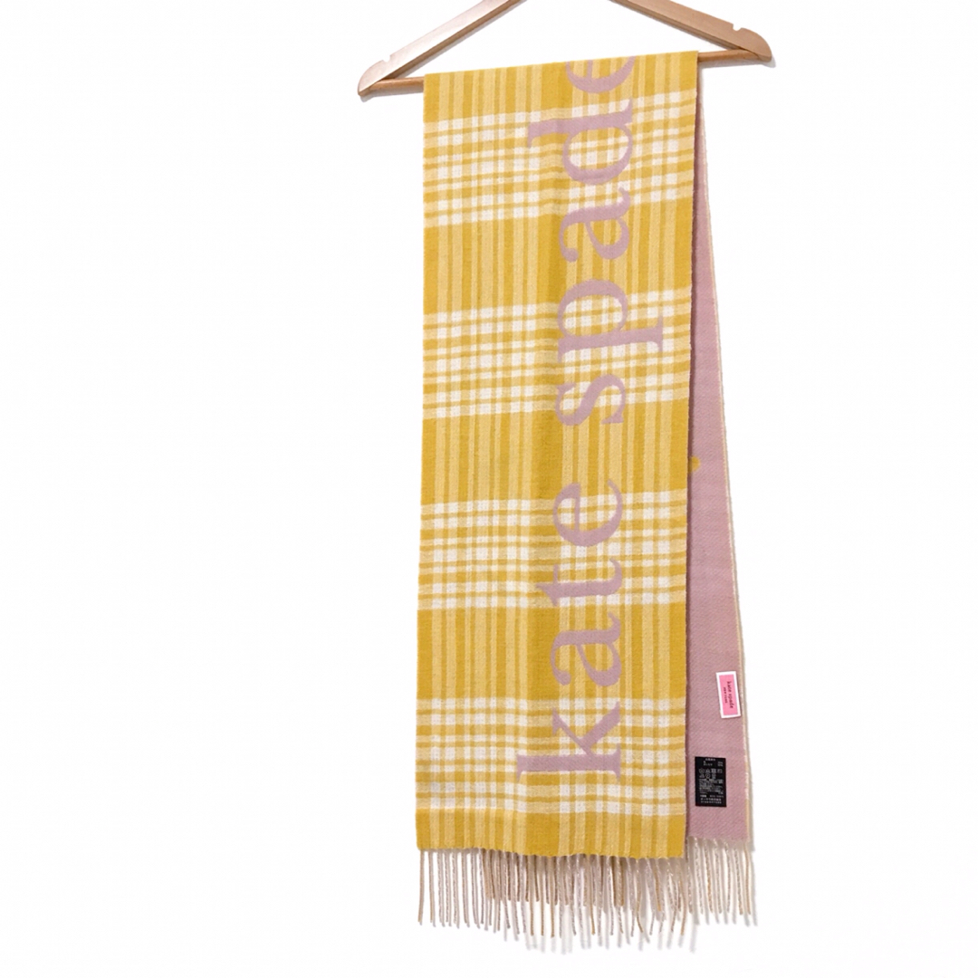 【絶品】 kate spade shop|ケイトスペードニューヨークならラクマ ぴーまん's by マフラーの通販 チェック柄ロゴ ケイトスペードニューヨーク【美品】カシミヤ混ストール - YORK NEW 小物