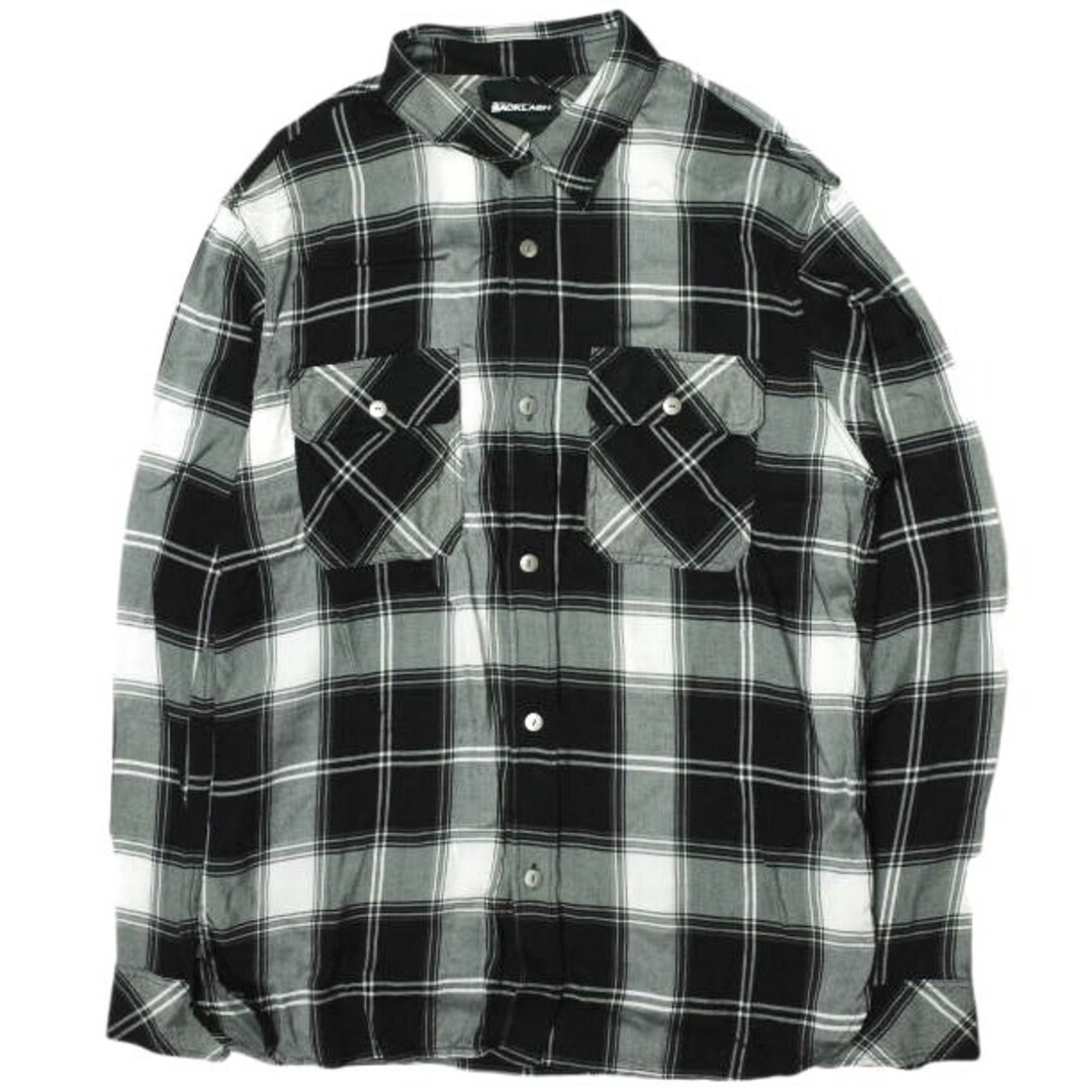 ISAMUKATAYAMA BACKLASH(イサムカタヤマバックラッシュ)のISAMU KATAYAMA BACKLASH イサムカタヤマバックラッシュ 23SS 日本製 RAYON ORIGINAL CHECK SHIRT L/S レーヨンチェックシャツ 2050-01 L BLACK 長袖 トップス【中古】【ISAMU KATAYAMA BACKLASH】 メンズのトップス(シャツ)の商品写真