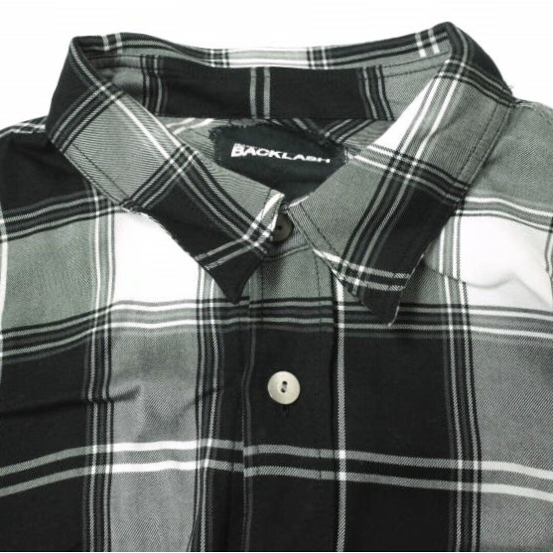 ISAMUKATAYAMA BACKLASH(イサムカタヤマバックラッシュ)のISAMU KATAYAMA BACKLASH イサムカタヤマバックラッシュ 23SS 日本製 RAYON ORIGINAL CHECK SHIRT L/S レーヨンチェックシャツ 2050-01 L BLACK 長袖 トップス【中古】【ISAMU KATAYAMA BACKLASH】 メンズのトップス(シャツ)の商品写真