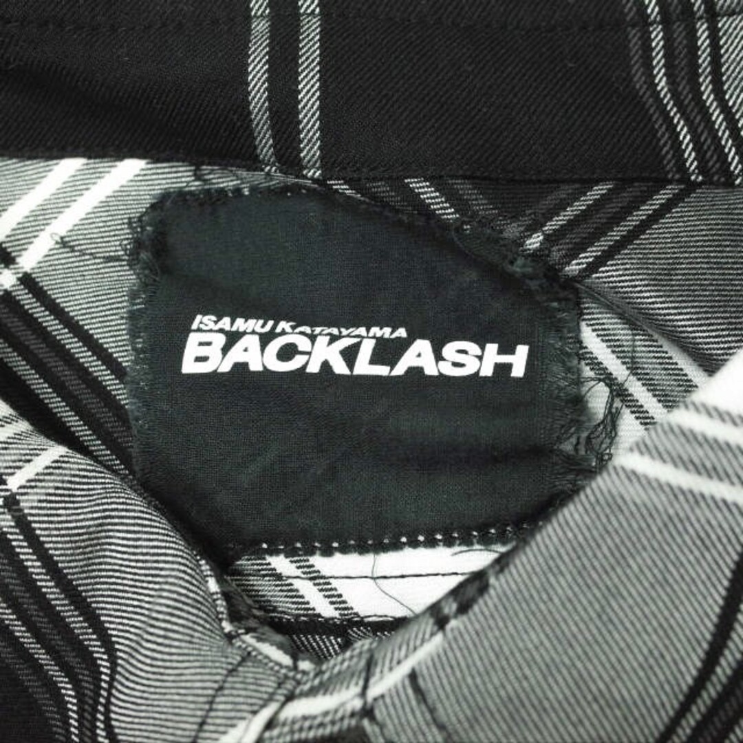 ISAMUKATAYAMA BACKLASH(イサムカタヤマバックラッシュ)のISAMU KATAYAMA BACKLASH イサムカタヤマバックラッシュ 23SS 日本製 RAYON ORIGINAL CHECK SHIRT L/S レーヨンチェックシャツ 2050-01 L BLACK 長袖 トップス【中古】【ISAMU KATAYAMA BACKLASH】 メンズのトップス(シャツ)の商品写真