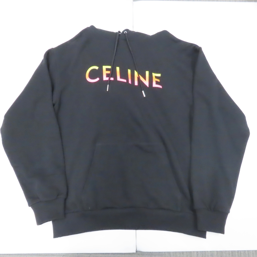 CELINE セリーヌ　パーカー　ロゴ　フーディ　黒