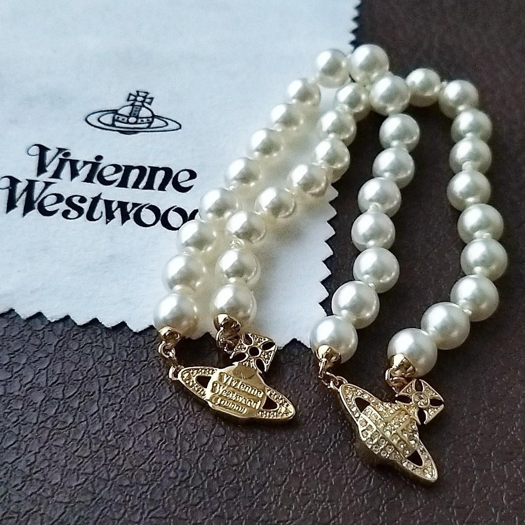 Vivienne Westwood(ヴィヴィアンウエストウッド)のヴィヴィアンウエストウッド　2層パールオーブブレスレット レディースのアクセサリー(ブレスレット/バングル)の商品写真