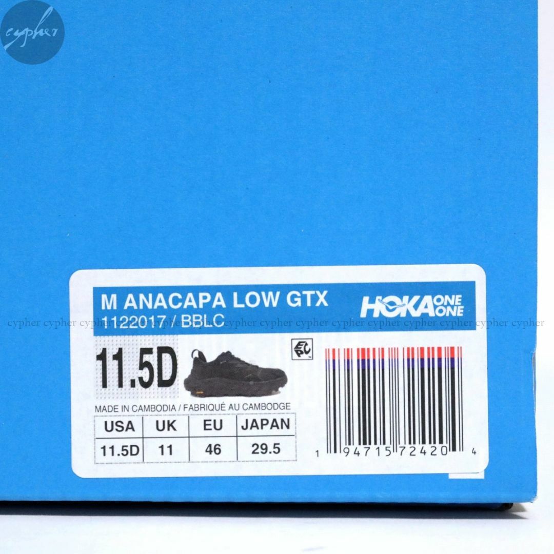 HOKA ONE ONE(ホカオネオネ)の29.5cm 新品 HOKA ONE ONE ANACAPA LOW GTX 黒 メンズの靴/シューズ(スニーカー)の商品写真