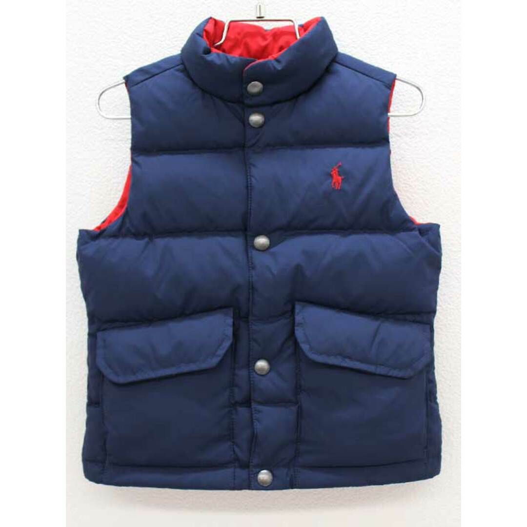 Ralph Lauren(ラルフローレン)の【新規値下げ!】[ラルフローレン/Ralph Lauren]100cm リバーシブルダウンベスト 紺＆赤 公園/外遊び【中古】子供服 キッズ kids 男の子 秋冬 110122 otr キッズ/ベビー/マタニティのキッズ服女の子用(90cm~)(ジャケット/上着)の商品写真