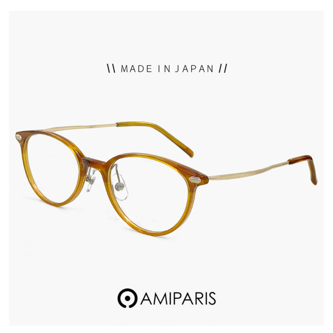 【新品】 レディース 日本製 アミパリ AMIPARIS 眼鏡 at-8950 4 鯖江 メガネ ウェリントン ボスリントン 型 フレーム 人気 かわいい おしゃれ ブランド MADE IN JAPAN ライトブラウンデミ カラーライトブラウンデミサイド