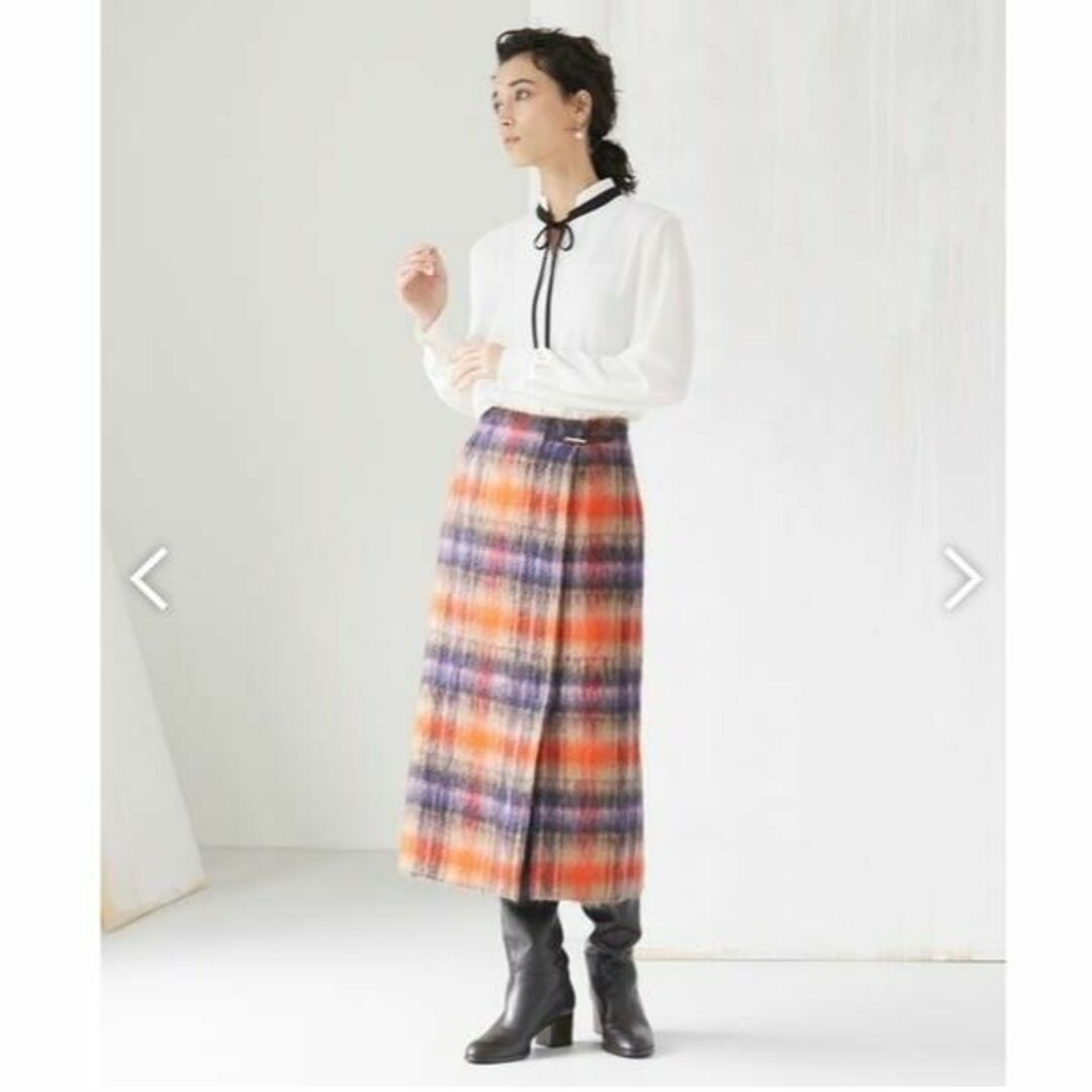 ANAYI(アナイ)の4.9万♡アナイANAYIイタリアインポート♡シャギーチェックタイトスカート38 レディースのスカート(ロングスカート)の商品写真