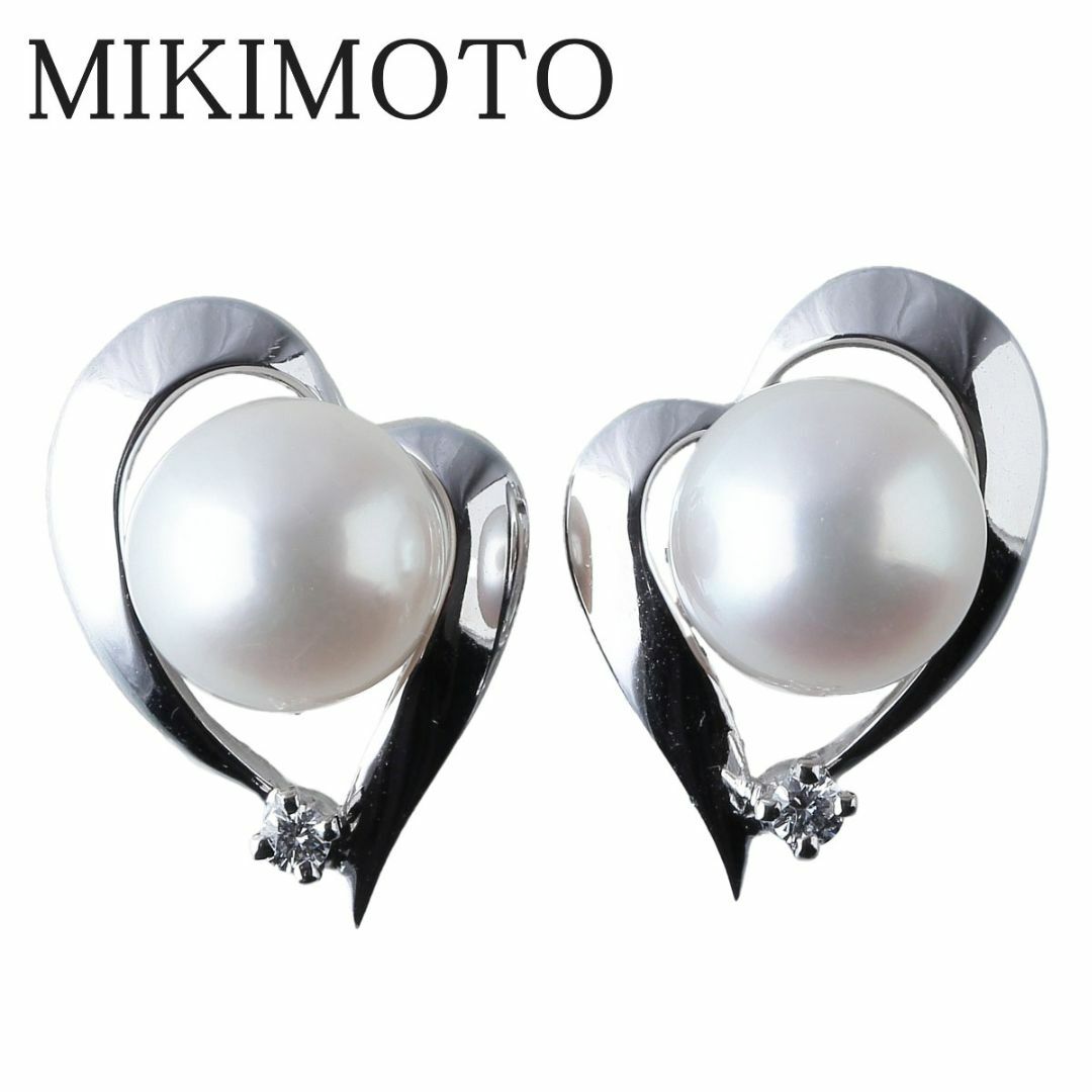 MIKIMOTO アコヤパール 真珠 ピアス K18WG レディース