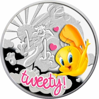 2013年ニウエ　Tweety　カートゥーンネットワーク　カラー銀貨