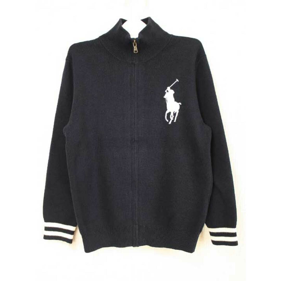 Ralph Lauren(ラルフローレン)の●ラルフローレン/Ralph Lauren●115cm ニットブルゾン/セーター 紺×白【中古】子供服 キッズ kids 男の子 秋 729022 キッズ/ベビー/マタニティのキッズ服女の子用(90cm~)(ジャケット/上着)の商品写真