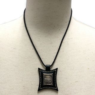 エルメス(Hermes)のHERMES エルメス トゥアレグ レザー チョーカー ネックレス E レザー シルバー925 ブラック 正規品 / 32711(ネックレス)