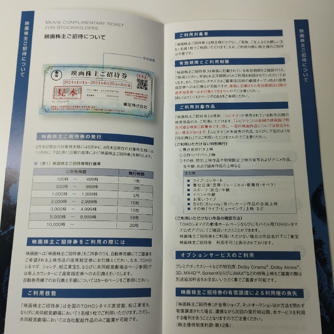 東宝株主優待券 ご招待券 3枚セット チケットの優待券/割引券(その他)の商品写真