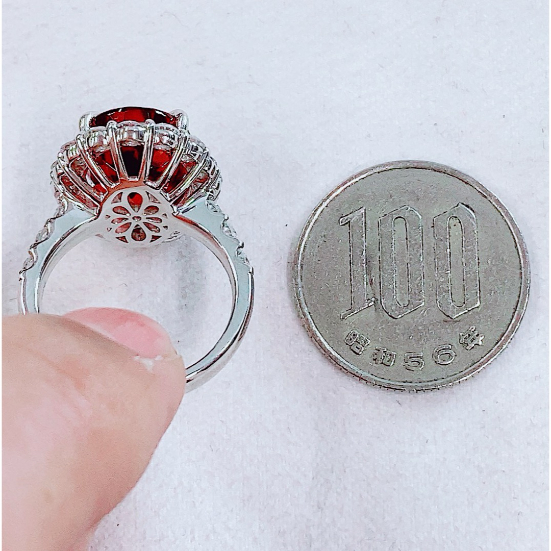 11g★7.28ct★✨大粒トルマリン1.70ctダイヤモンドプラチナリング指輪 レディースのアクセサリー(リング(指輪))の商品写真