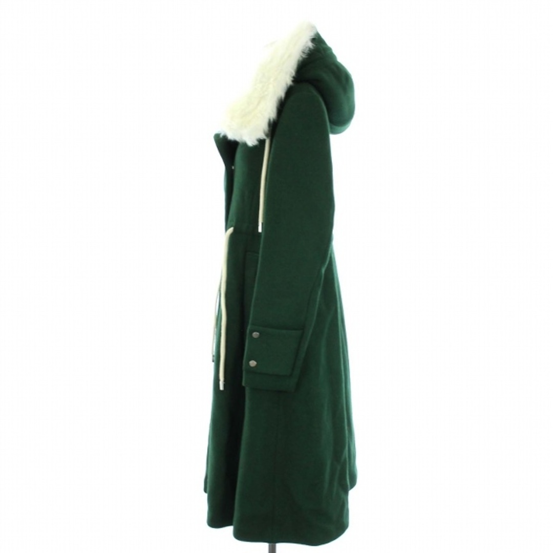 チノ ロングコート フェイクファー アウター ジップアップ 38 M 緑 レディースのジャケット/アウター(その他)の商品写真