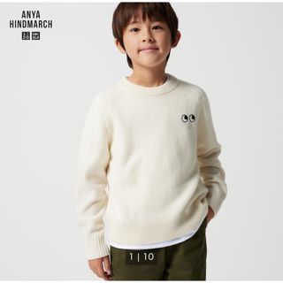 ユニクロ(UNIQLO)のアニヤハインドマーチ ユニクロ プレミアムラムクルーネックセーター150 アニヤ(ニット)